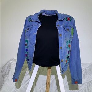 Embroidered Blue Denim Jacket
